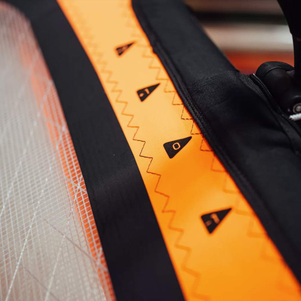 Neoprene Boom Cutout With Zippers: Limits water entry into the mast sleeve...